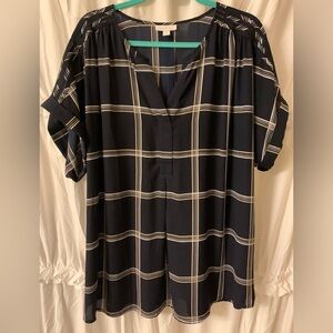 Charter Club Navy and White Blouse